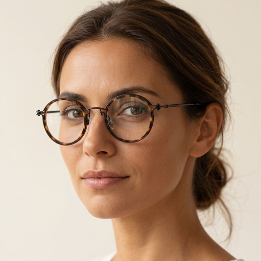 Hélène lunettes de lecture monture ronde écaille femme