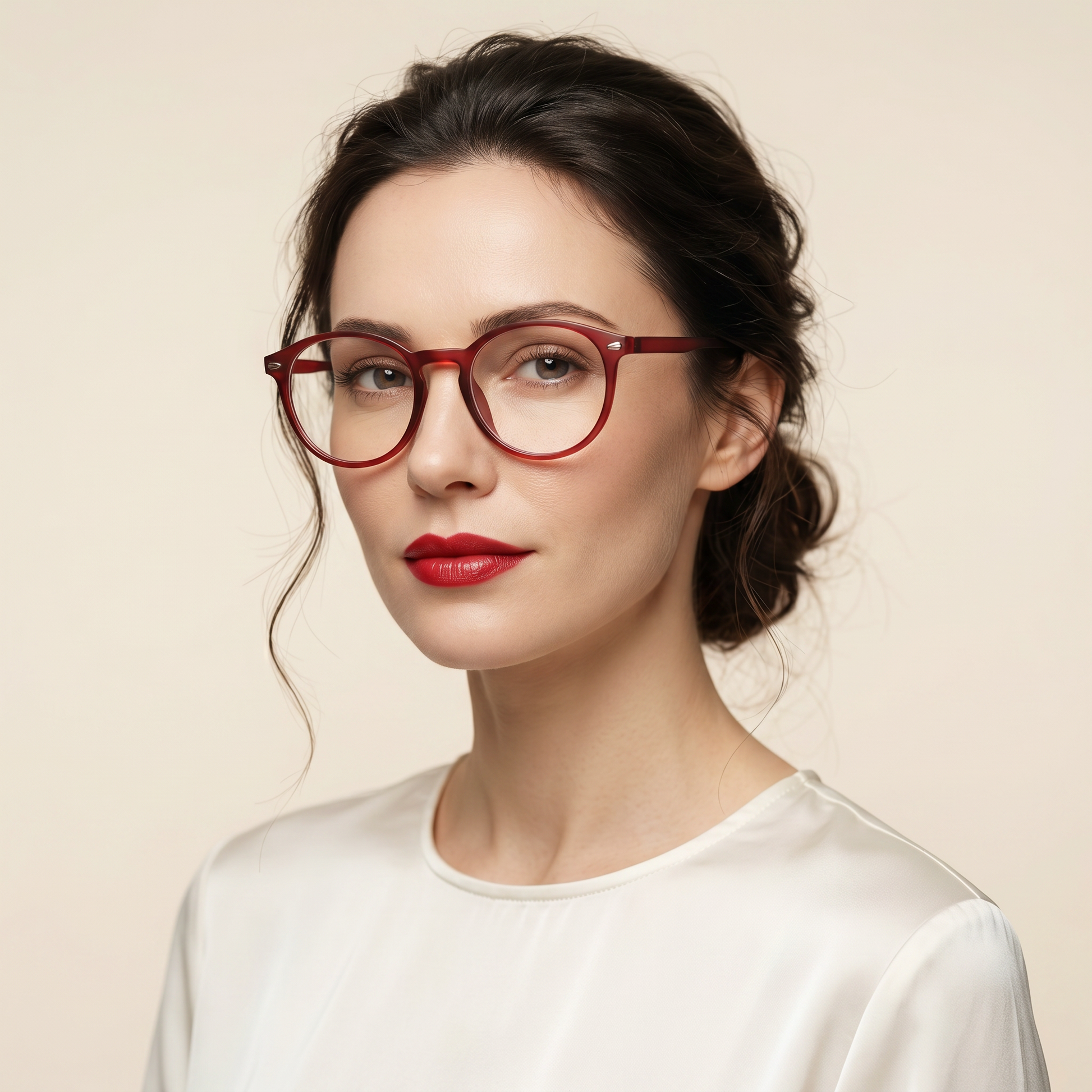 Diane lunettes de lecture monture ronde rouge femme