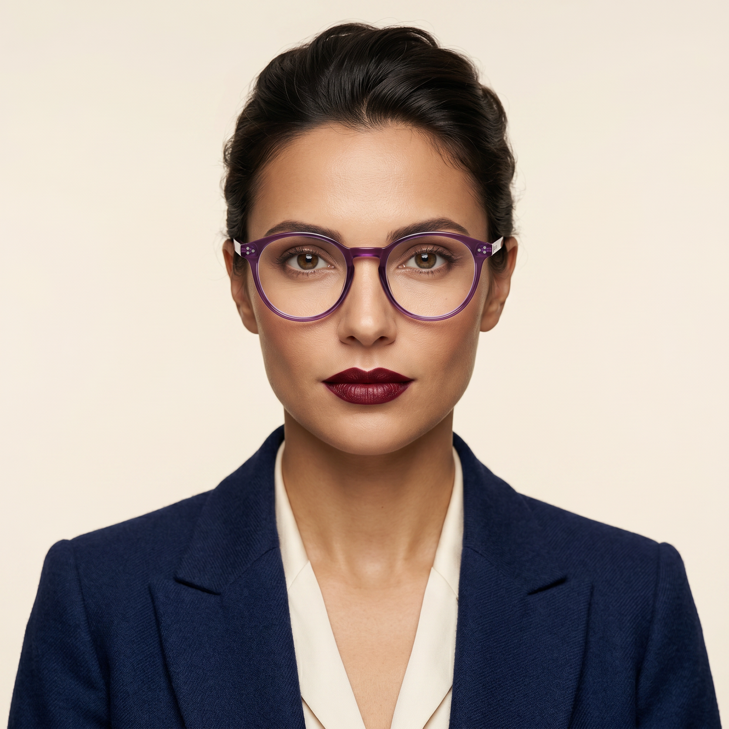 Diane lunettes de lecture monture ronde violette femme