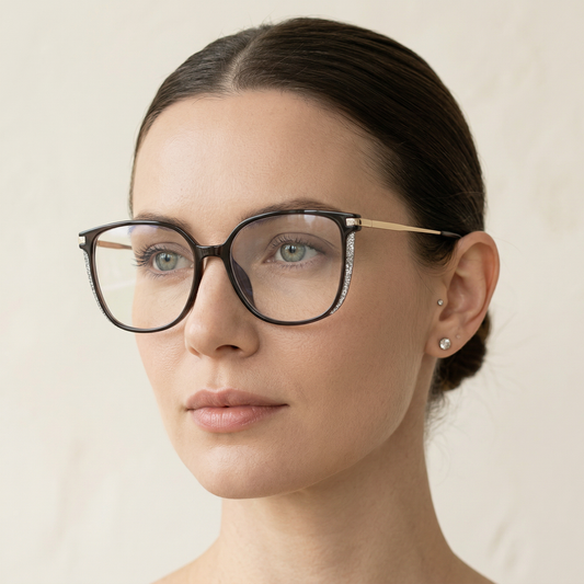 Femme portant lunettes de lecture Clarisse Laurel Eyewear